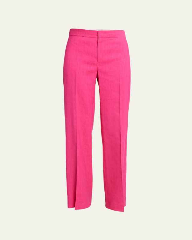 Scarly Straight-Leg Hemp Trousers