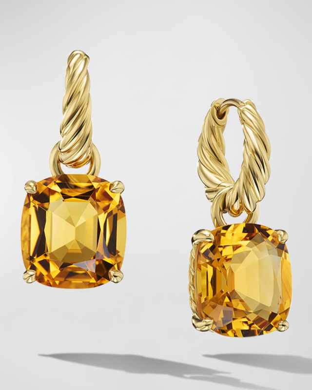 Marbella Hoop Earrings with Gemstone in 18K Gold, 12x11mm