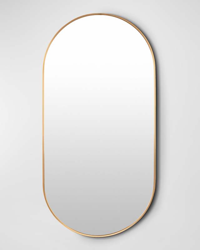 Ceraon Golden Straight Sided Oval Mirror