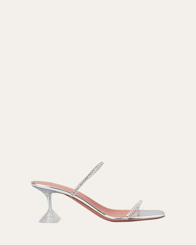 Gilda Metallic Crystal Two-Band Sandals
