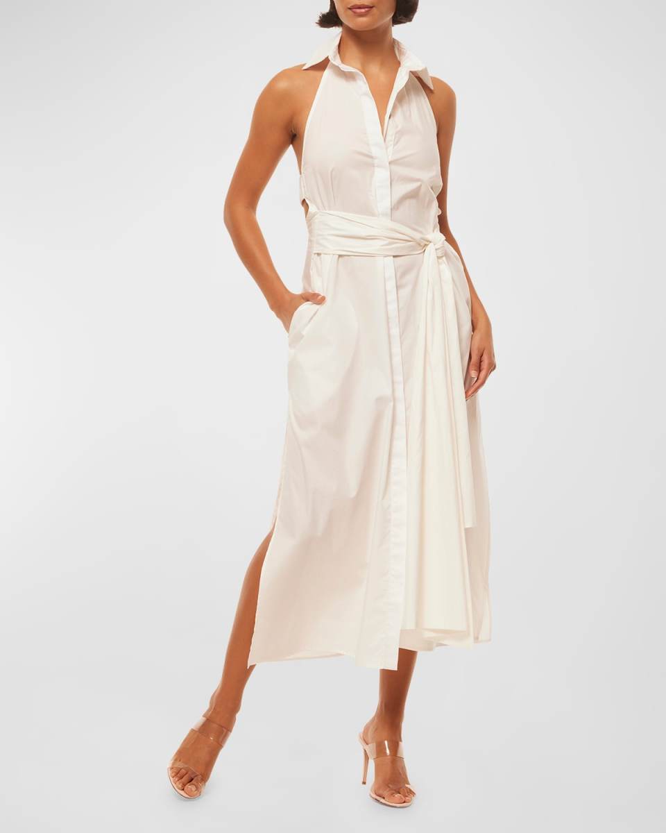Jessika Sleeveless Halter Midi Shirtdress