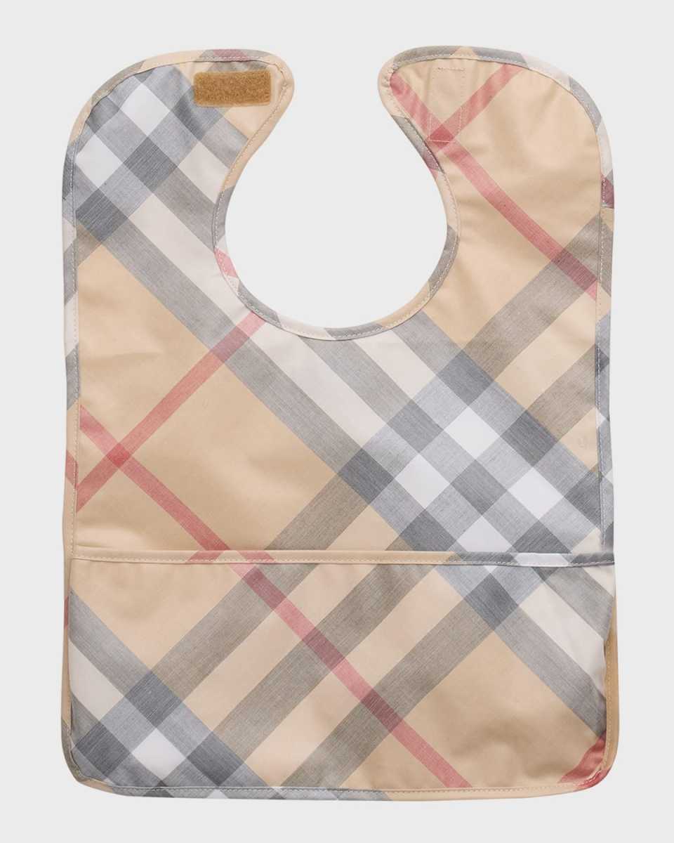 Kid's Wes Check-Print Bib