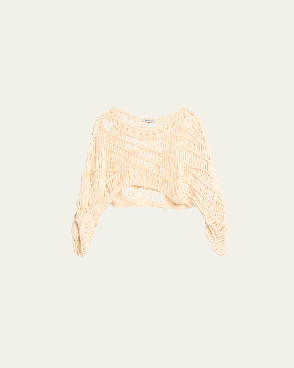 Ripple Macrame Cropped Pullover