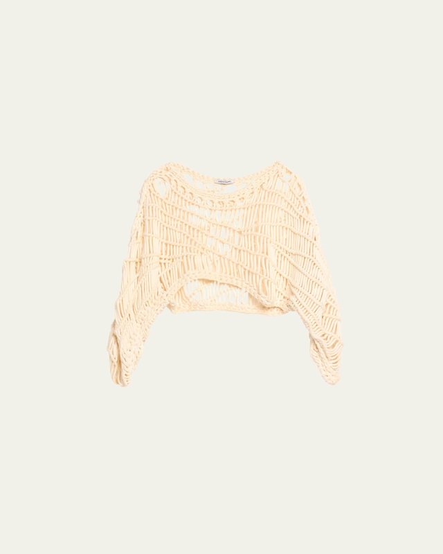 Ripple Macrame Cropped Pullover