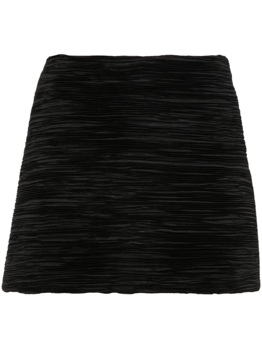 plissé charmeuse mini skirt