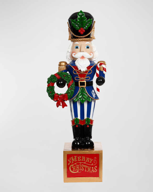 Classic Christmas Nutcracker with Wreath, 49"