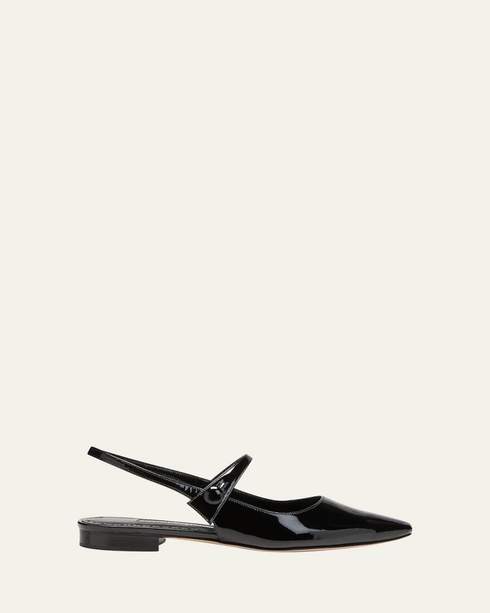 Leather Mary Jane Ballerina Flats