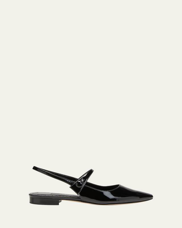 Leather Mary Jane Ballerina Flats