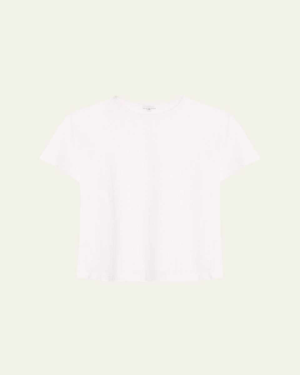 Esme Tuscany Pointelle-Knit Lace-Trim Top
