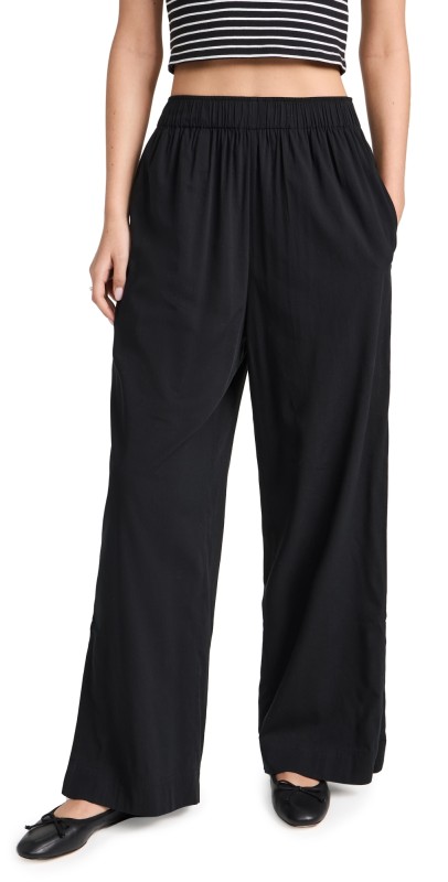 Madewell Drawstring Wide-Leg Pants True Black