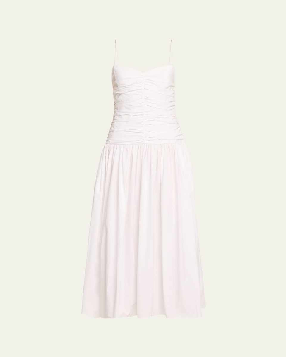 Gathered Drop-Waist Midi Dress