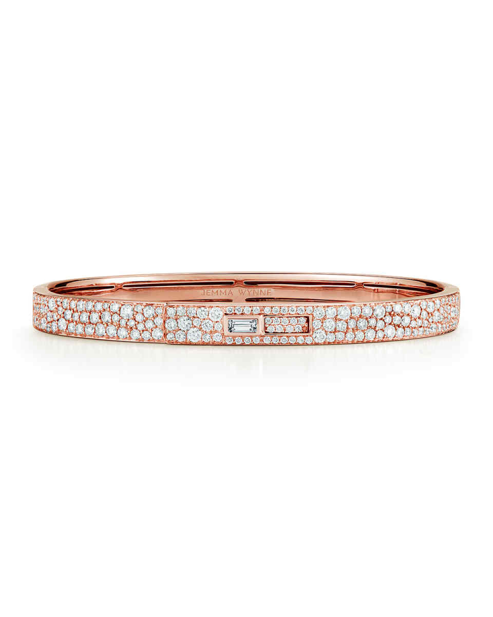 Prive Luxe 18k Rose Gold Pave Diamond Keyhole Cuff