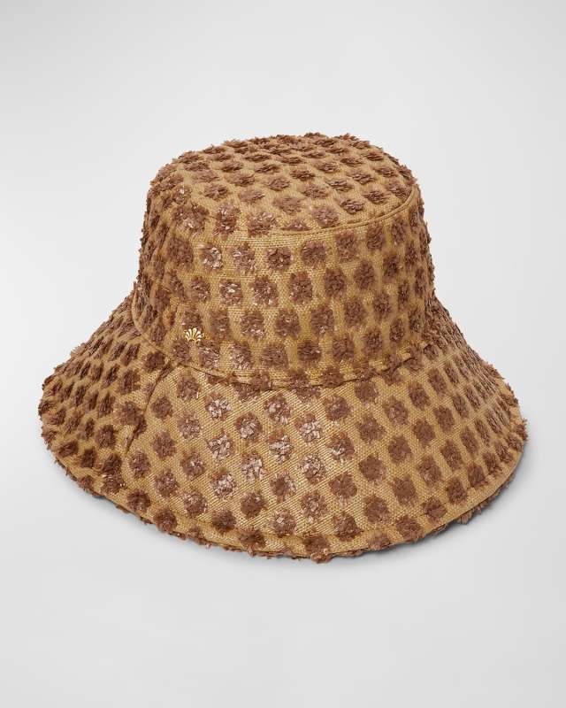 Dotted Raffia Bucket Hat
