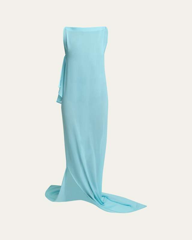 Ameno Long Draped Silk Dress