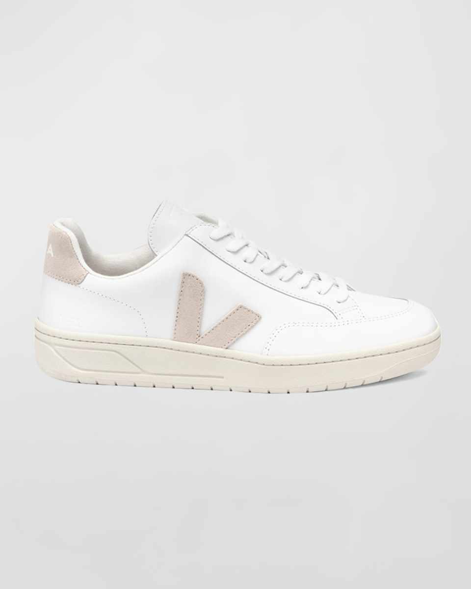 V12 Mixed Leather Court Sneakers