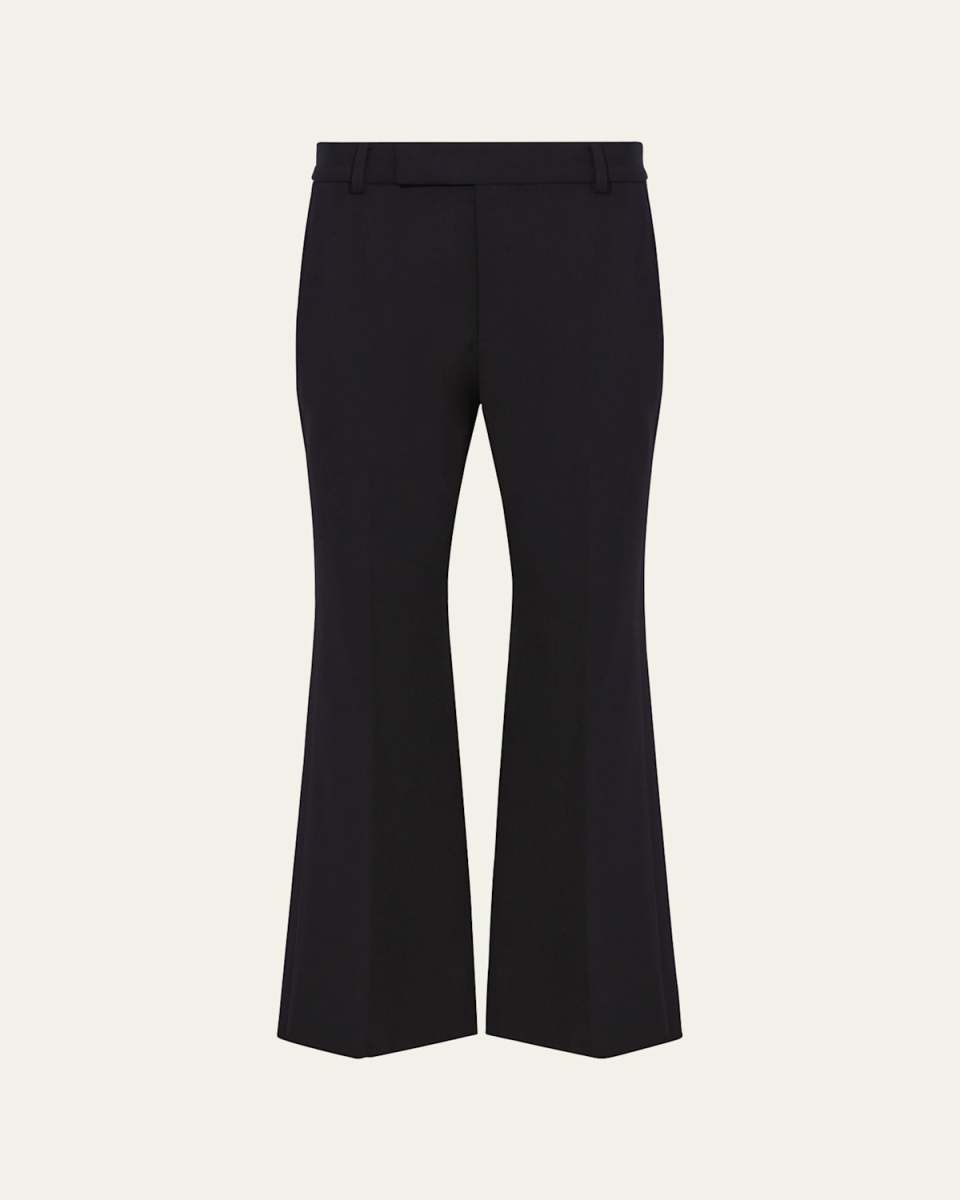 Marlene Tropical Wool Kick-Flare Pants