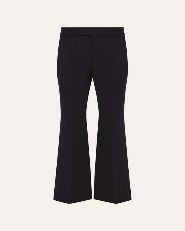 Marlene Tropical Wool Kick-Flare Pants