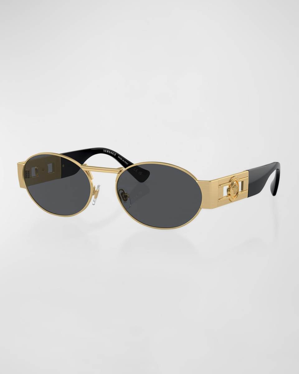 Medusa Deco Steel & Acetate Oval Sunglasses