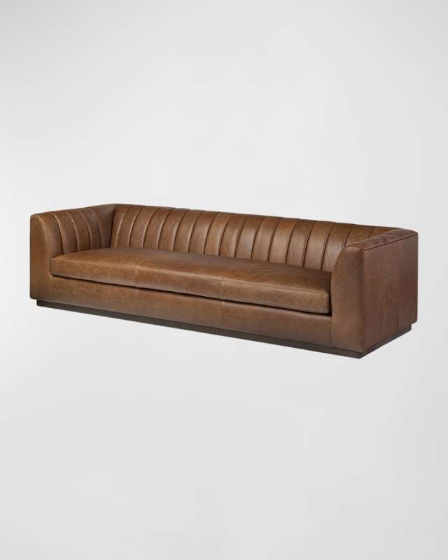 Alec Leather Sofa, 98"