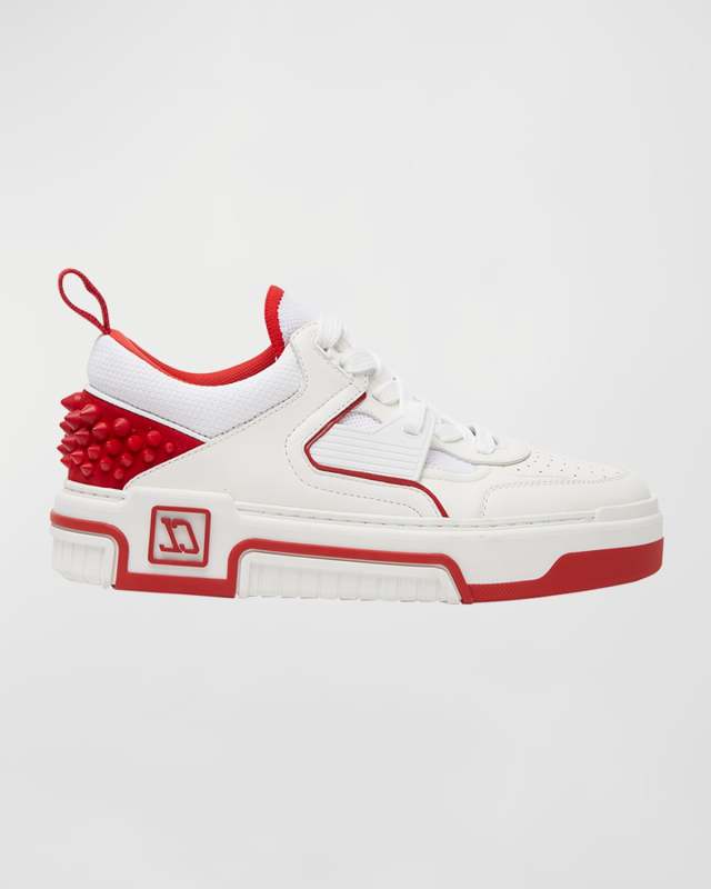 Astroloubi Donna Red Sole Leather Low-Top Sneakers