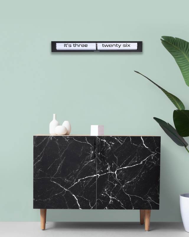 Text Time Marble-Effect Clock