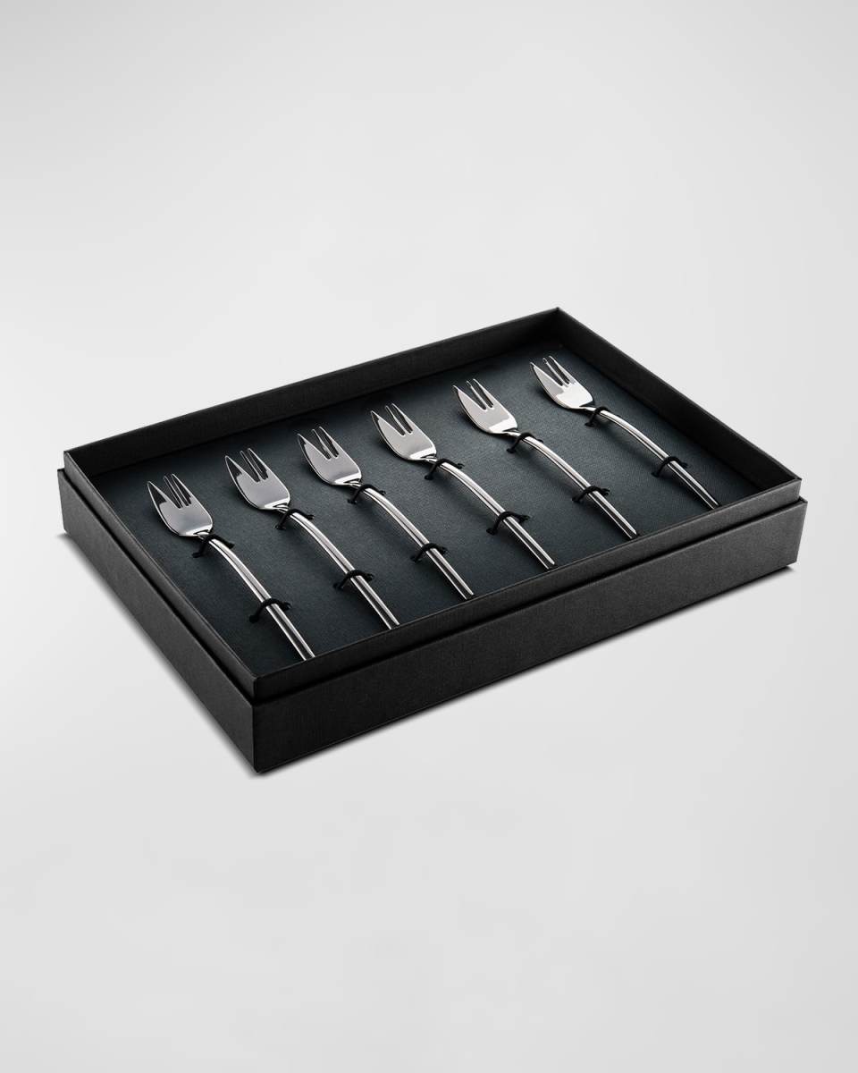 Due Oro Nero Cake Forks, Box of 6