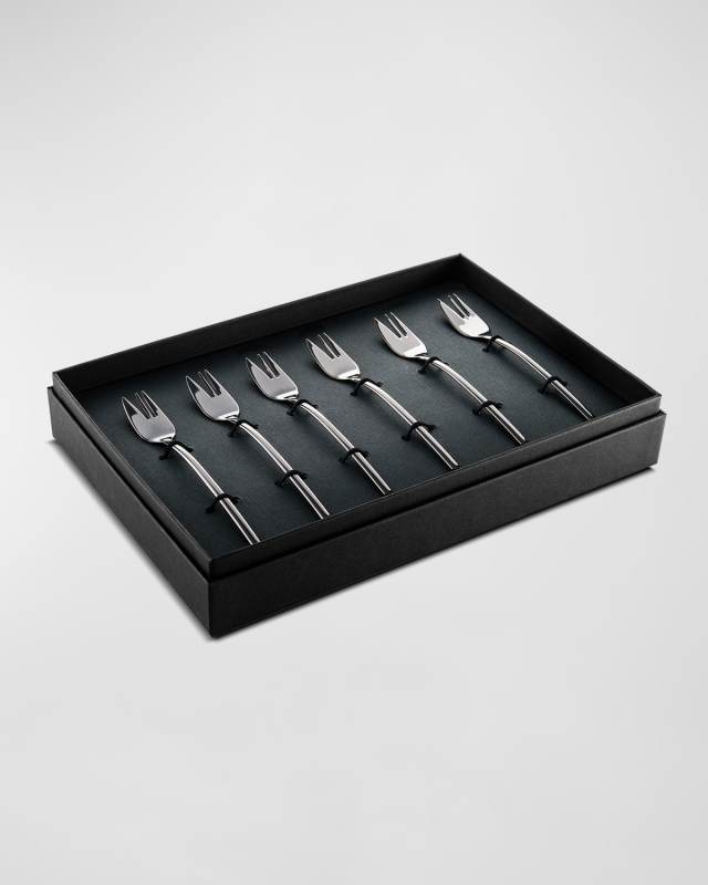 Due Oro Nero Cake Forks, Box of 6