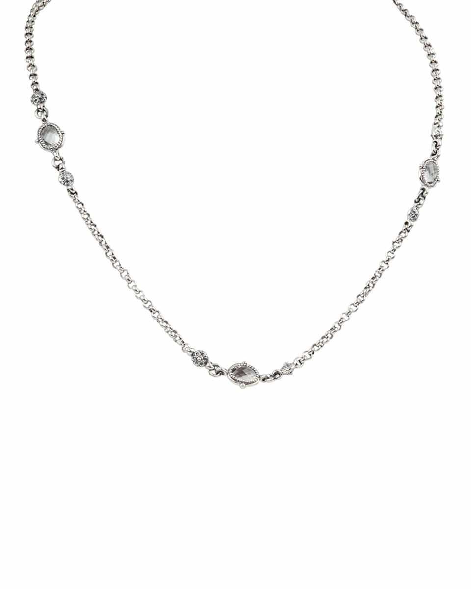 Pythia Crystal Oval Station Necklace