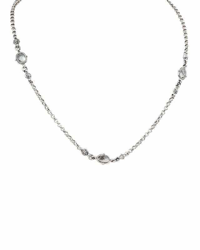 Pythia Crystal Oval Station Necklace