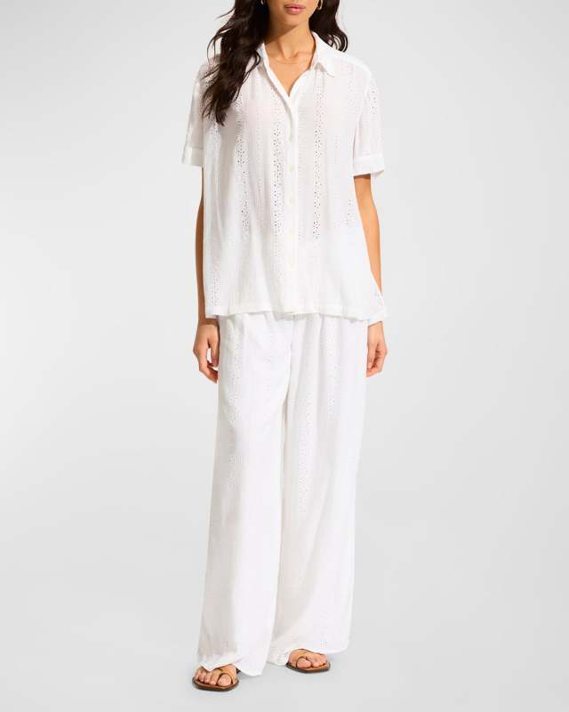 Broderie Drawstring Pants