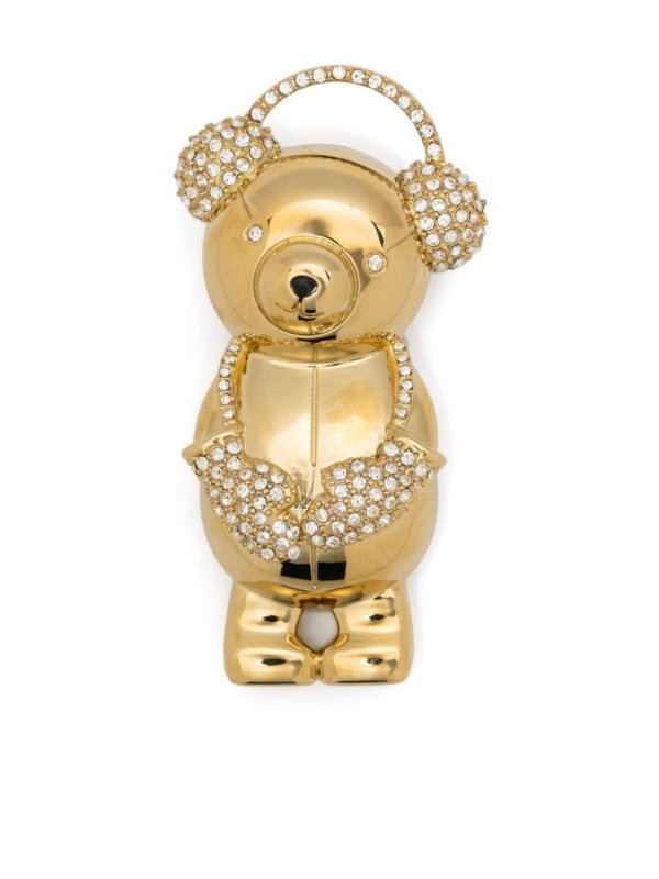 teddy bear metal brooch