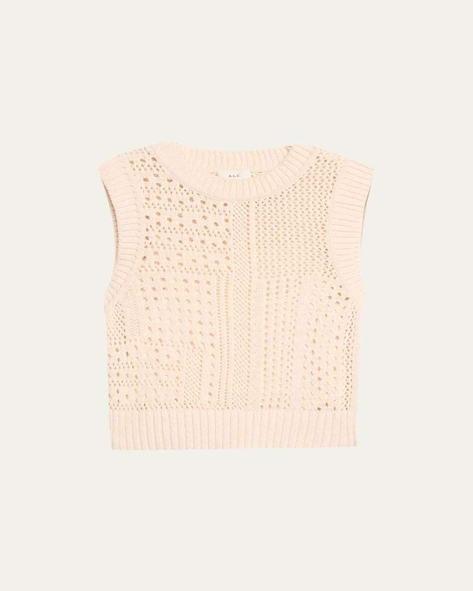 Sawyer Sleeveless Open-Knit Top