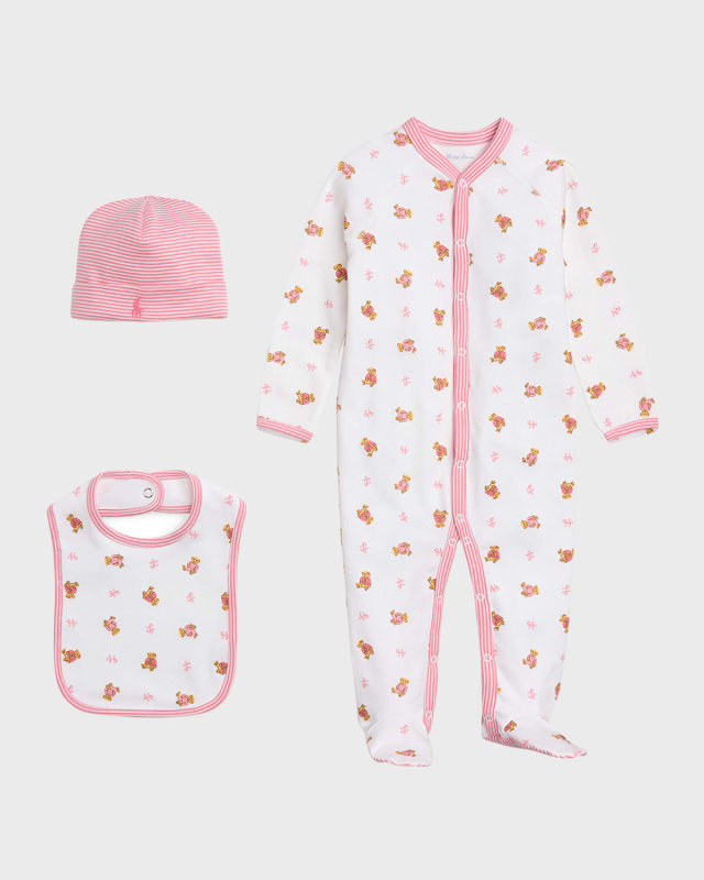 Girl's 3-Piece Gift Set, Size Newborn-