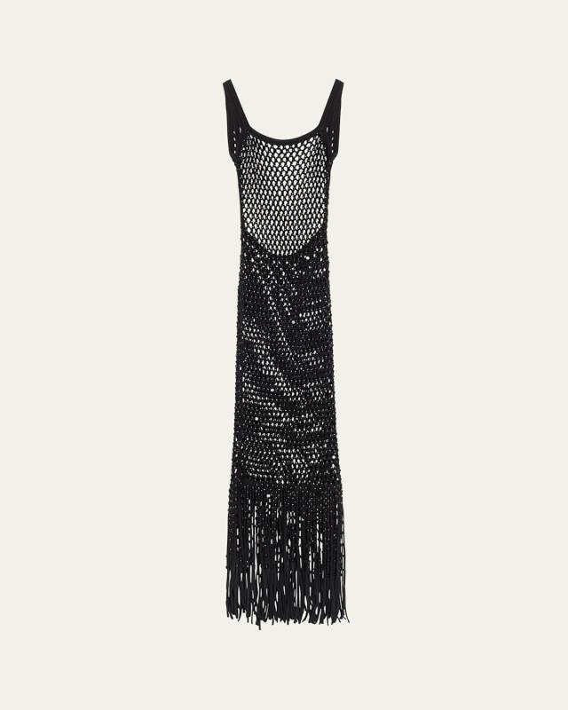 Gala Backless Crystal Mesh Gown