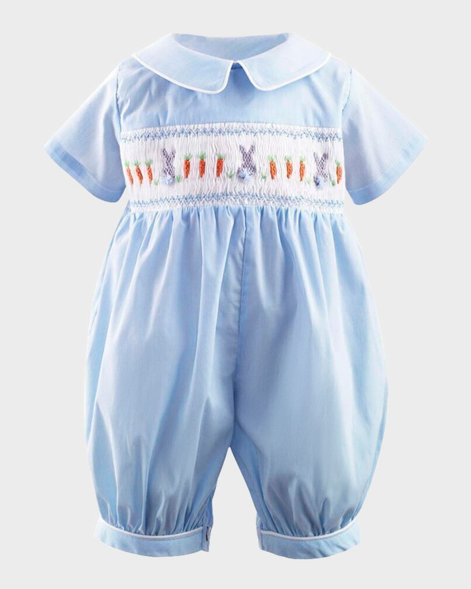Girl's Bunny Smocked Babysuit, Size 3M-18