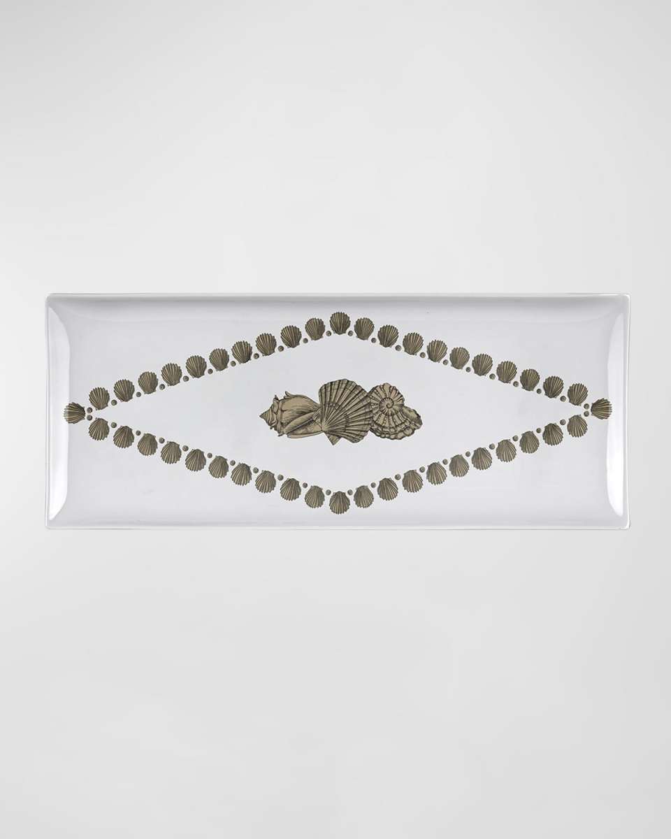 Rectangular Tray - Giro Di Conchiglie Gold Black White