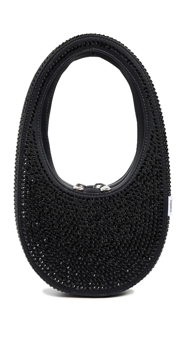 Coperni Crystal Embellished Mini Swipe Bag Black/Black