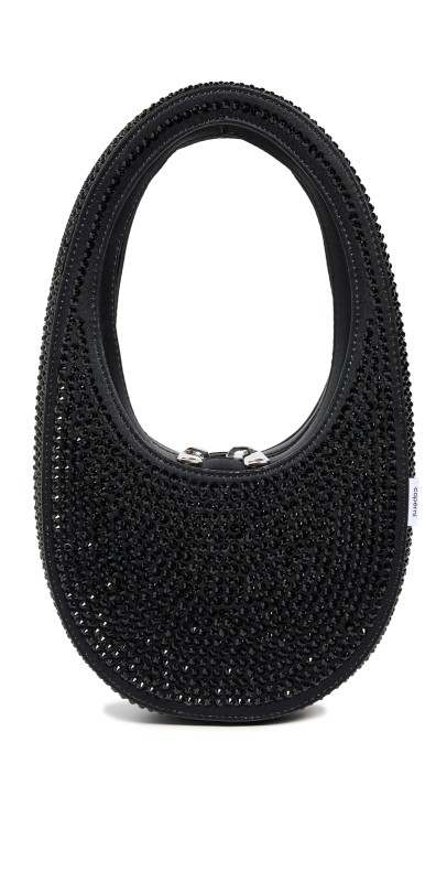 Coperni Crystal Embellished Mini Swipe Bag Black/Black