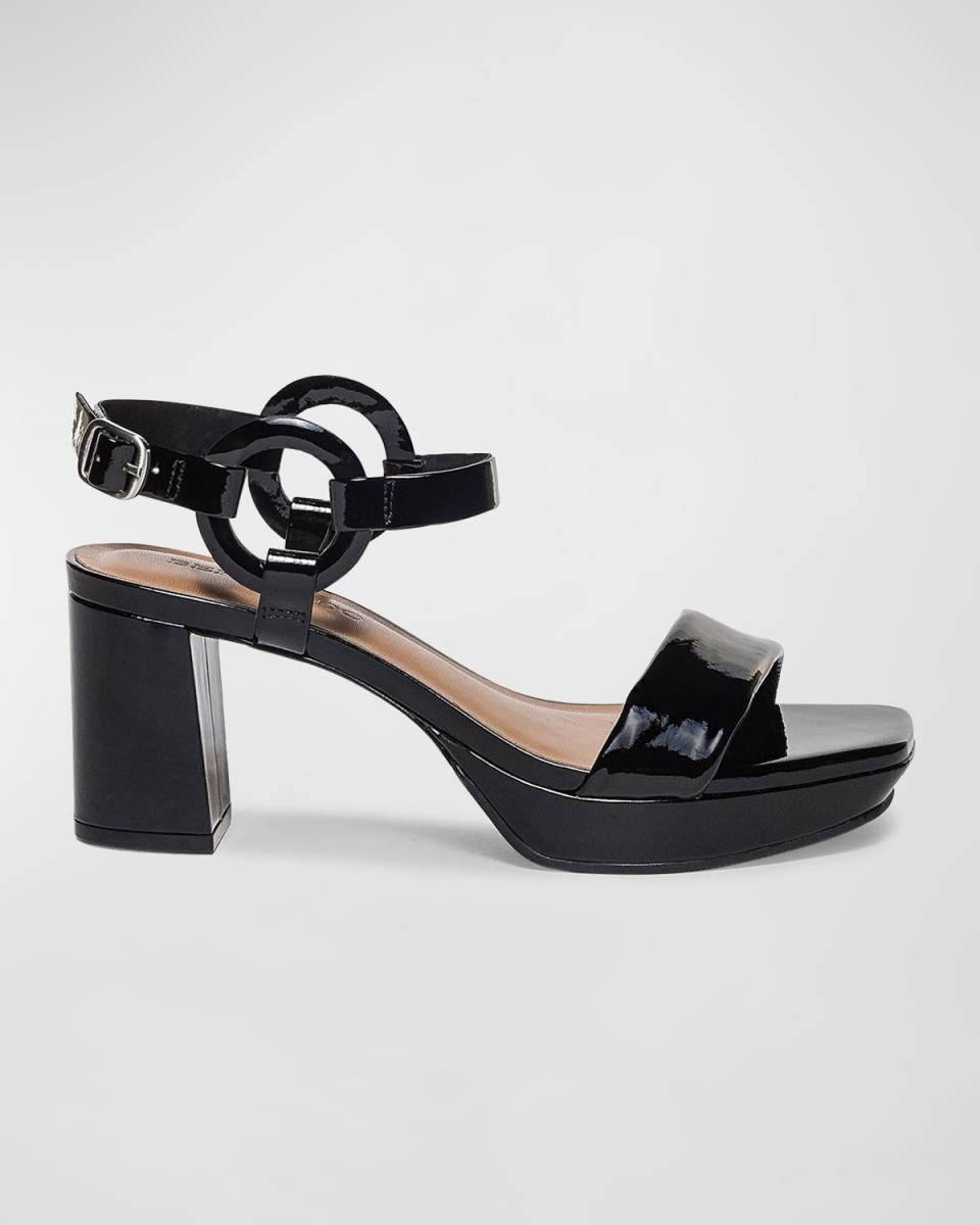 Patent Calfskin Slingback Platform Sandals