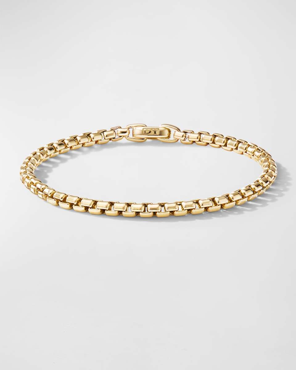 Box Chain Bracelet in 18K Gold, 4mm