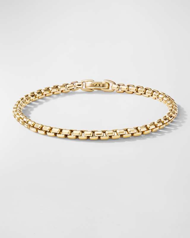 Box Chain Bracelet in 18K Gold, 4mm