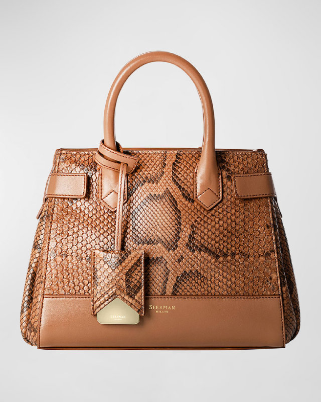 Meline Python Top-Handle Bag