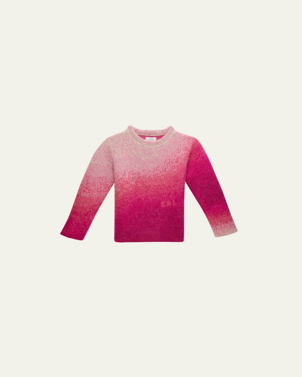 Kid's Gradient Knit Crewneck Sweater, Size 6-14