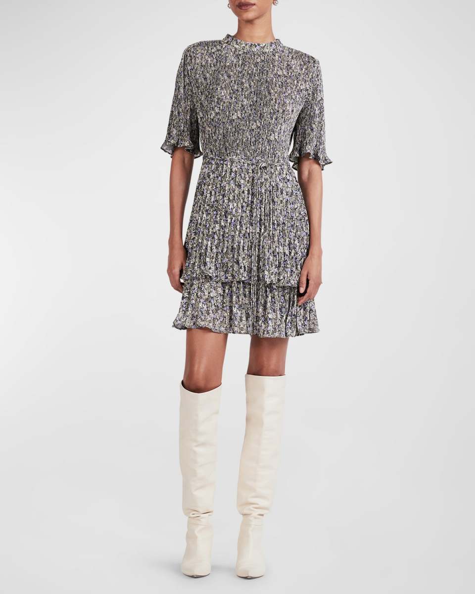 Samantha Pleated A-Line Mini Dress