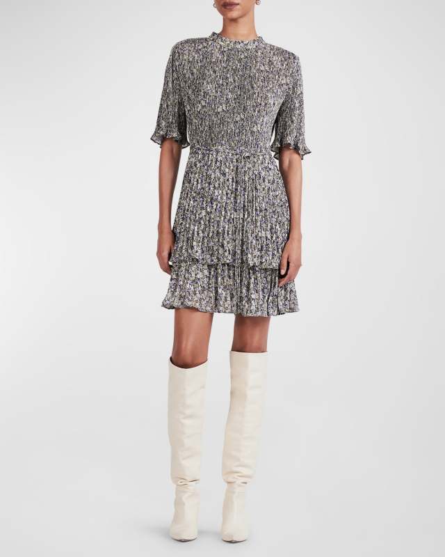 Samantha Pleated A-Line Mini Dress