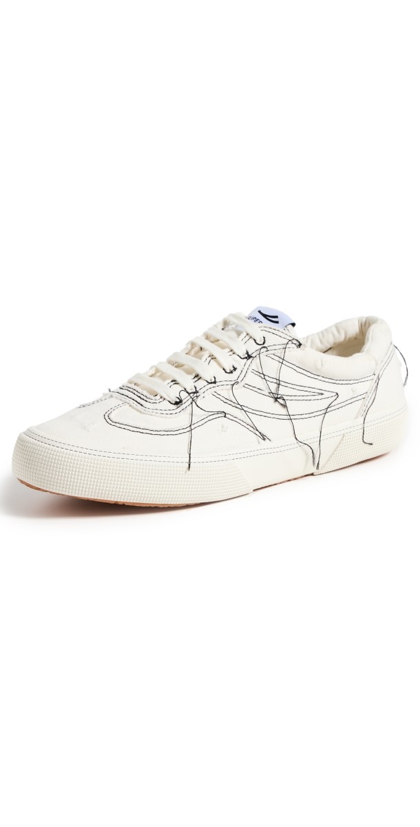 Superga 2941 Revolley Distressed Sneakers White Avorio-Black