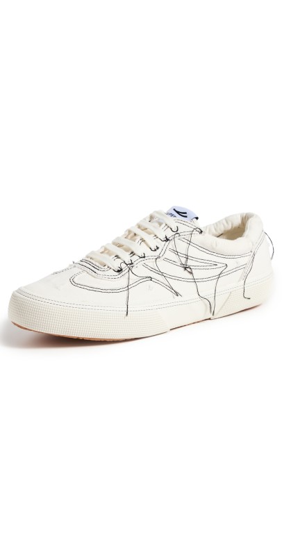 Superga 2941 Revolley Distressed Sneakers White Avorio-Black