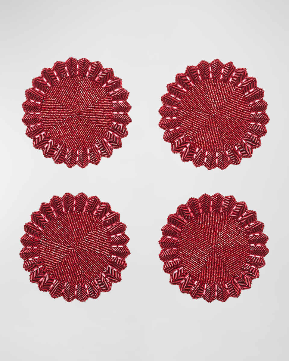 x Baccarat Etoile Red Coasters, Set of 4