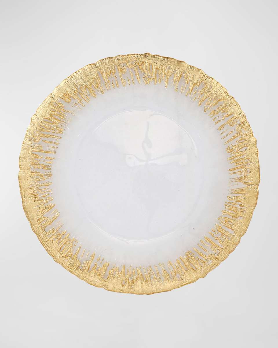 Rufolo Glass Metallic Brushstroke Dinner Plate