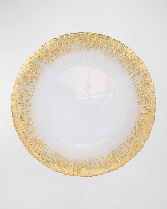 Rufolo Glass Metallic Brushstroke Dinner Plate